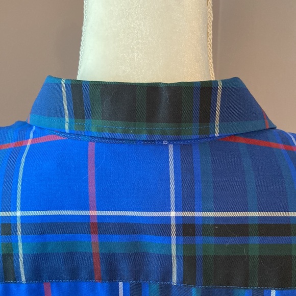 FOXCROFT Blue Plaid Blouse - Picture 6 of 12